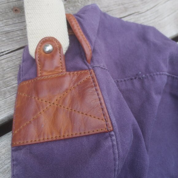 Vintage American Eagle 16" Cotton Canvas Purple Messenger Bag. - Picture 3 of 13